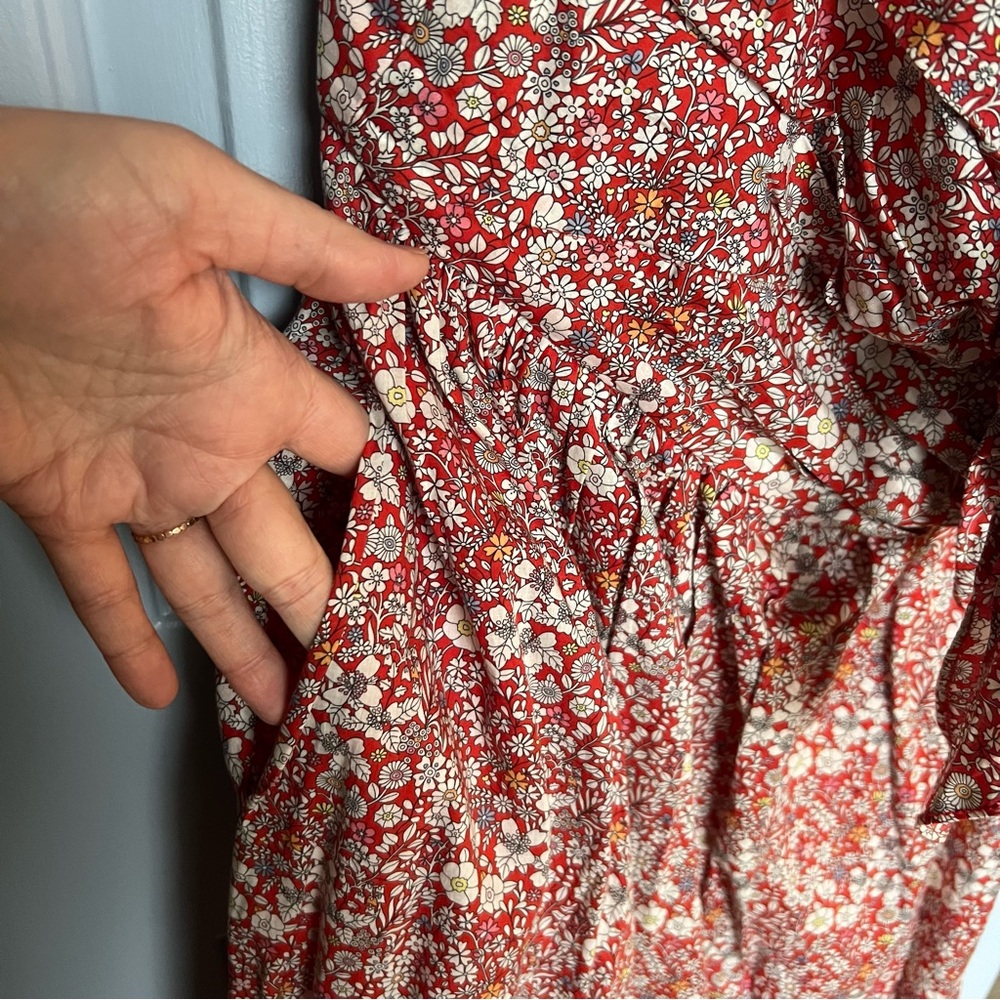 J.Crew Liberty June’s Meadow Floral Tie Front Strapless Dress, Size 6 - Picture 5 of 16